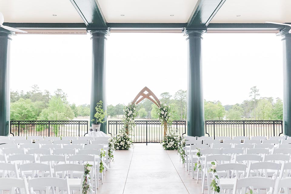 Photo of elaborately decorated veranda for wedding