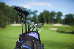 Photo of a bag of golf clubs