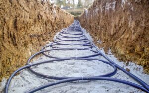 Photo of lines being ran under ground