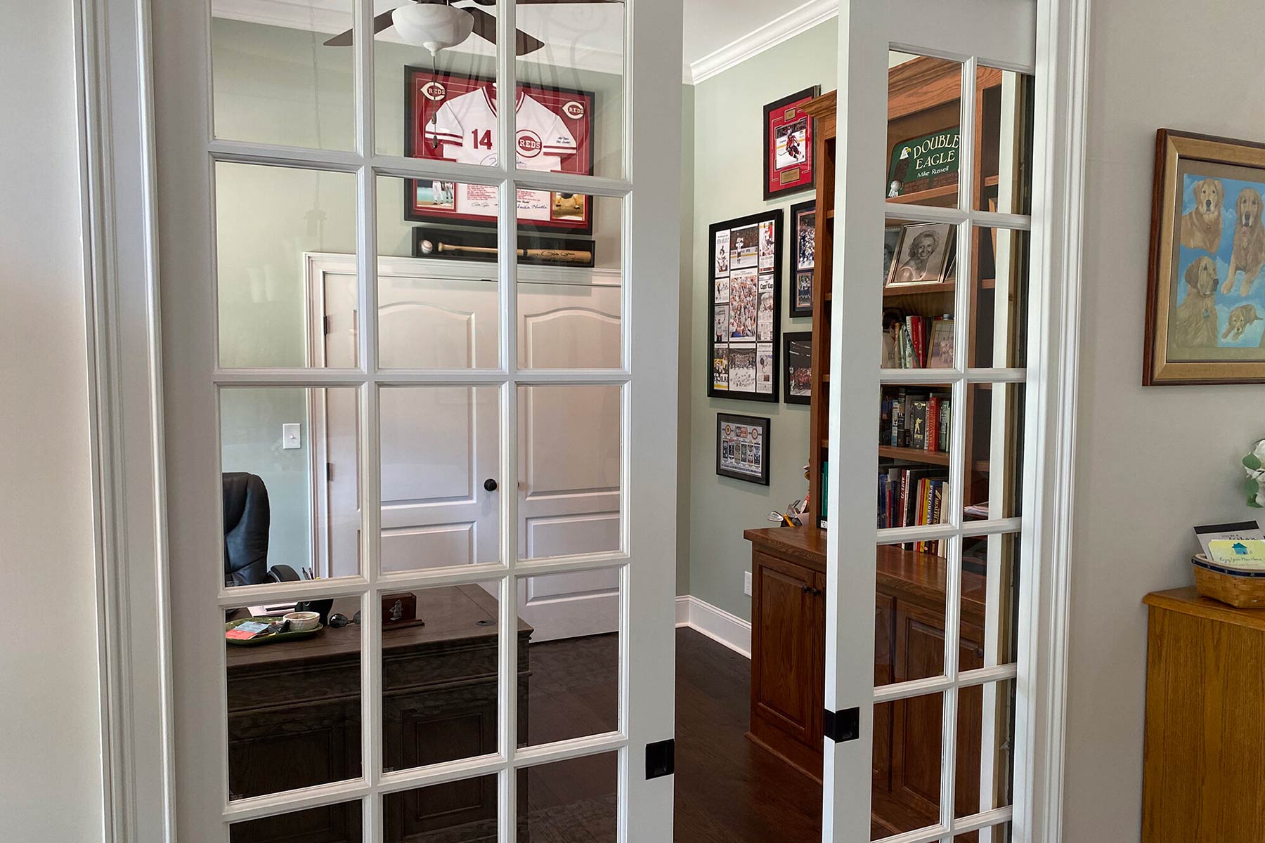 Photo of home office with French doors