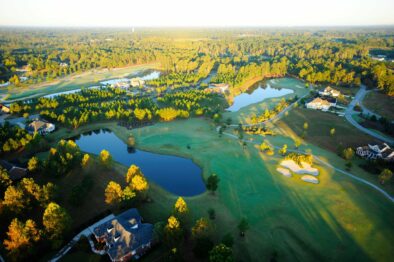 ariel view of golf course