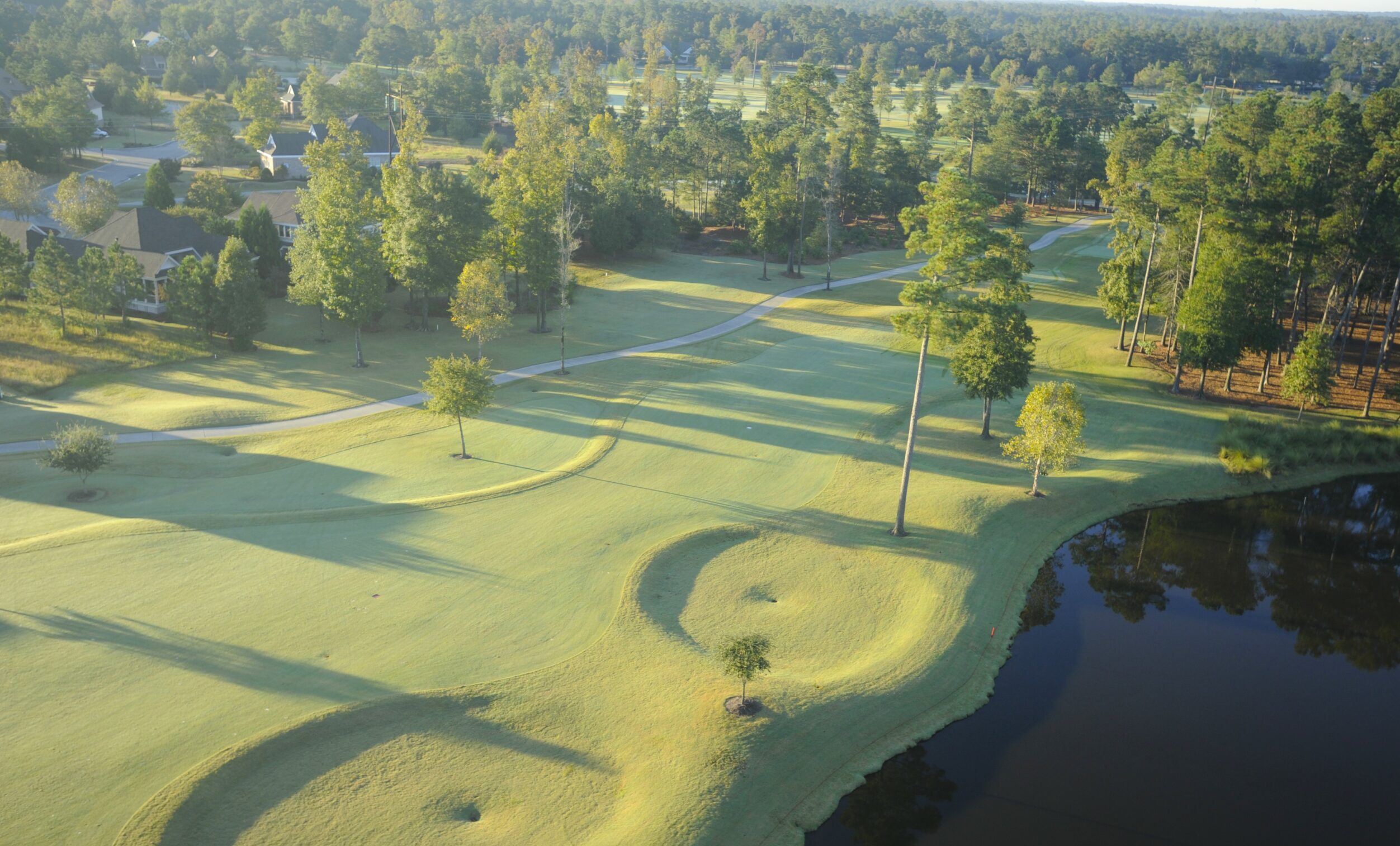 ariel view of golf course