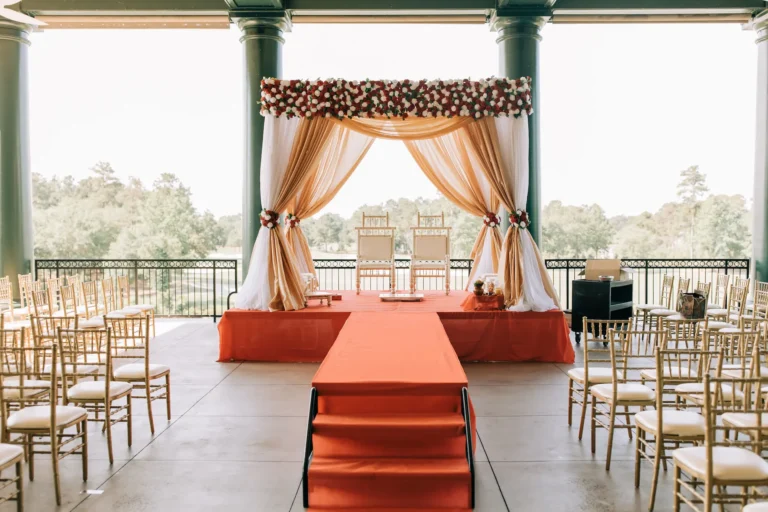 Indian wedding decorated on wedding terrace